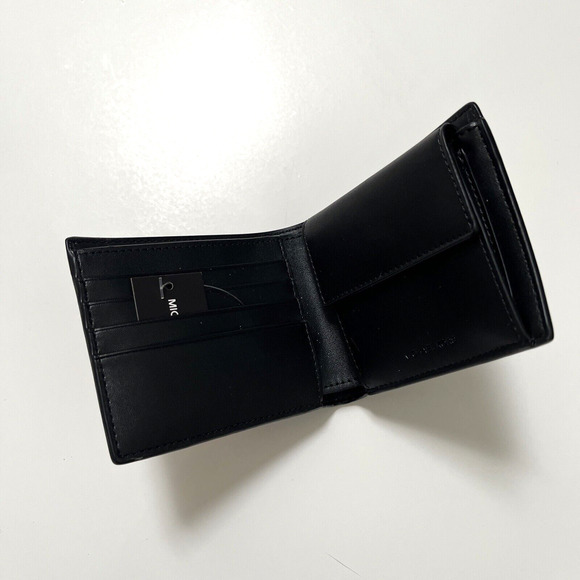 Michael Kors Men’s Billfold Wallet Coin Pocket Black Gray Red Stripe Logo NWT - Picture 7 of 8